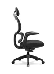 Modern Executive Ergonimic Office Chair With Sliding Seat and Headrest, Black Base for Office, Home and Shops, Black