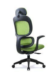 Modern Executive Ergonimic Office Chair With Headrest, Black Base for Office, Home and Shops, Green