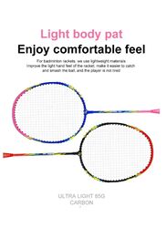 Whizz T20 2 PCS Badminton Racket Set for Family Game, School Sports, Lightweight with Full Cover for Indoor and Outdoor Play Beginners Level, Black