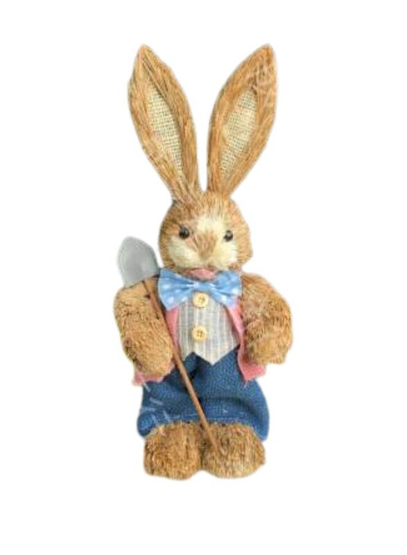 35cm Handmade Straw Rabbit Straw Bunny for Easter Day Artificial Animal Home Furnishing Shop Decoration, Bunny 14
