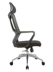 High Back Executive Office Chair With Headrest, Height Adjustable and Chrome Base for Office and Home