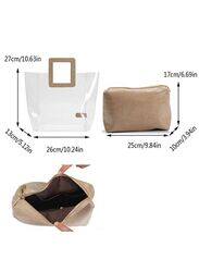 Transparent Brown Leather Bag for Women - Stay Fashionable While Keeping Your Belongings Organized, Brown