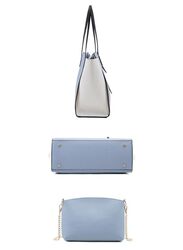 Womens Fashion Tote Handbags Ladies Leather Shoulder Strap Bags Crossbody Purse Clutch Sets 4pcs, White