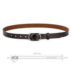 Classic Maroon Leather Belt for Women - Size 115*2.3cm
