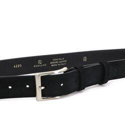 Upgrade Your Look with R RONCATO Black Suede Leather Belt - A Timeless Accessory for Every Occasion, 125cm