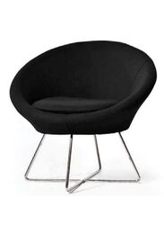 Comfortable Soft Leisure Chair for Office Lobby, Living Rooms and Waiting Areas with Wooden Frame, Black