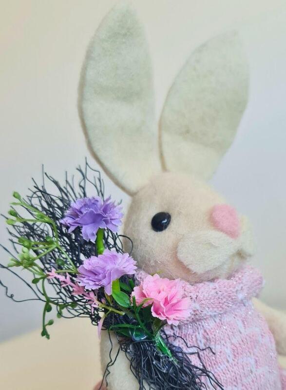 Fatio 32 cm Easter Bunny Simulation Cotton StringRabbits Ornament Crafts Decoration for Yard Sign Garden, Living Room, Bedroom