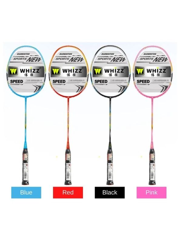 Whizz S520 Badminton Racket Set for Family Game, School Sports, Lightweight with Full Cover for Indoor and Outdoor Play, Intermediate, Senior Level, Black