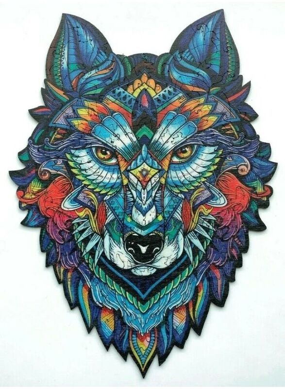 1000 Piece Blue Wolf Head Jigsaw Puzzle with Unique Artwork for Kids And Adults