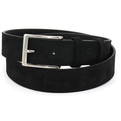 Upgrade Your Look with R RONCATO Black Suede Leather Belt - A Timeless Accessory for Every Occasion, 125cm