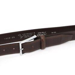 Classic and Timeless: Genuine Dark Brown Leather Cow Belt - A Versatile Accessory for Any Occasion, 125cm