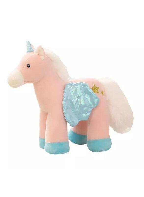 

Generic 30cm Lovely Colorful and Soft Cotton Unicorn with Wings Plush Dolls Stuffed Soft Cartoon Unicorn Horse Toy Fantastic Birthday Gift for Girls, Pink