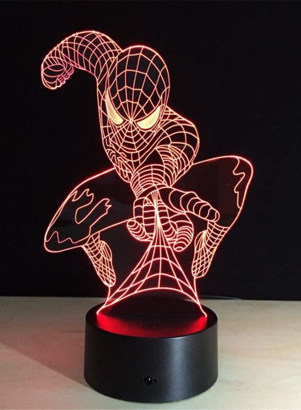 Multi-color Spider Man 3D LED Night Lamp, USB Desk Lamp, 16 Color with remote control Bedroom Table Lamp, Home Decor Light Gifts