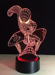 Multi-color Spider Man 3D LED Night Lamp, USB Desk Lamp, 16 Color with remote control Bedroom Table Lamp, Home Decor Light Gifts