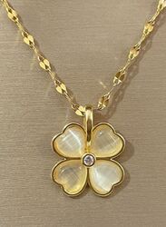 Exquisite White Flower Pendant on a Luxurious Golden Color Chain for Women