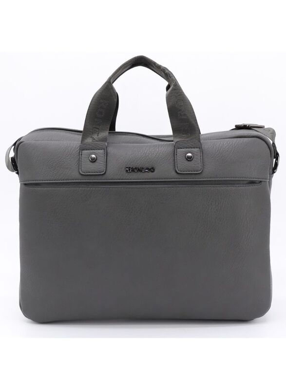 Sophisticated and Timeless: Grey Pure Leather Women's Handbag