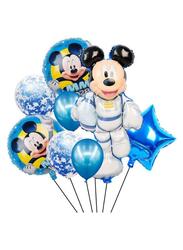 Disney Mickey Mouse Balloon Set - Blue Fun Party Decor with Balloon Bouquet, Latex Balloons, and Foil Mickey Balloon Perfect for Birthdays, Baby Showers