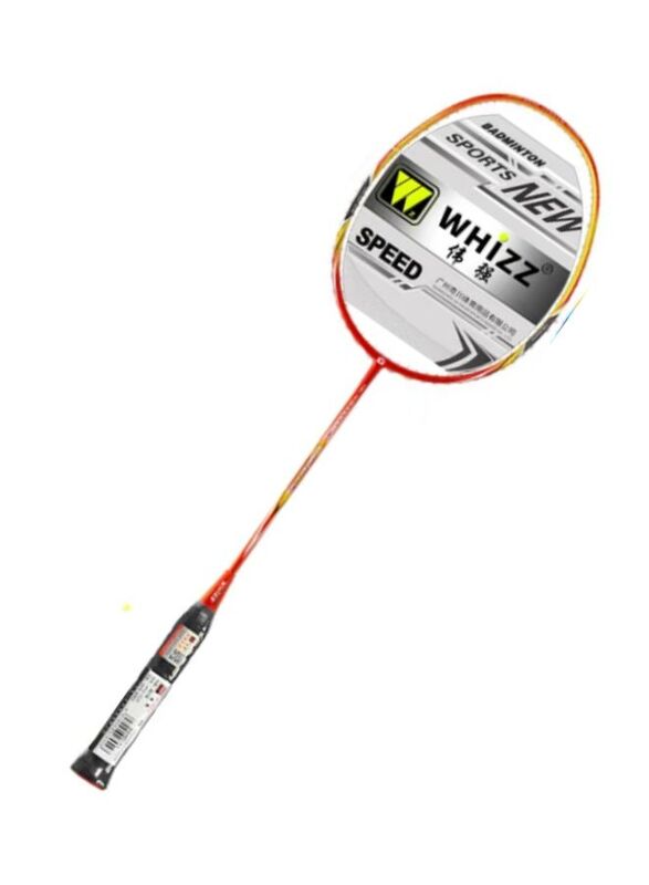 Whizz S520 Badminton Racket Set for Family Game, School Sports, Lightweight with Full Cover for Indoor and Outdoor Play, Intermediate, Senior Level, Red