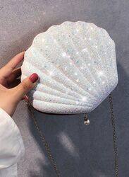 Captivating Shell-Shaped Women's Clutch ,Vintage Glitter Evening Bags for Unforgettable Party Elegance