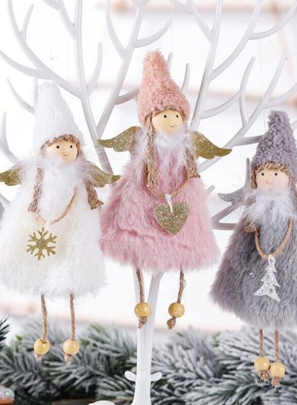 3Pcs Christmas Hanging Angel Doll Set for Decoration of Christmas Trees, Nativity, Windows and Walls 15 cm