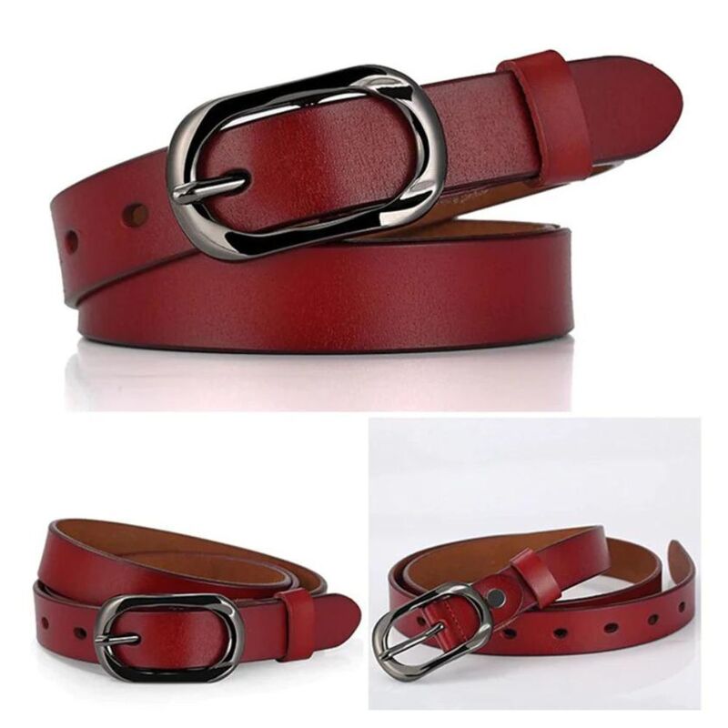 Classic Maroon Leather Belt for Women - Size 105*2.3cm