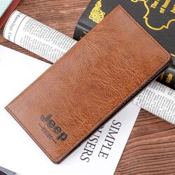 Bold Leather Wallet with Jeep Logo, Khaki