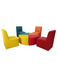 Kids Modular Colorful Soft Foam Sofa Flexible Seating Set Classroom or home, 8 pcs
