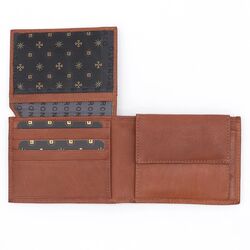 R. Roncato Men's Leather Wallet Nappa Style, Equipped With Coin Purse, Spaces for Credit Cards, Id Card and Banknotes, Camel