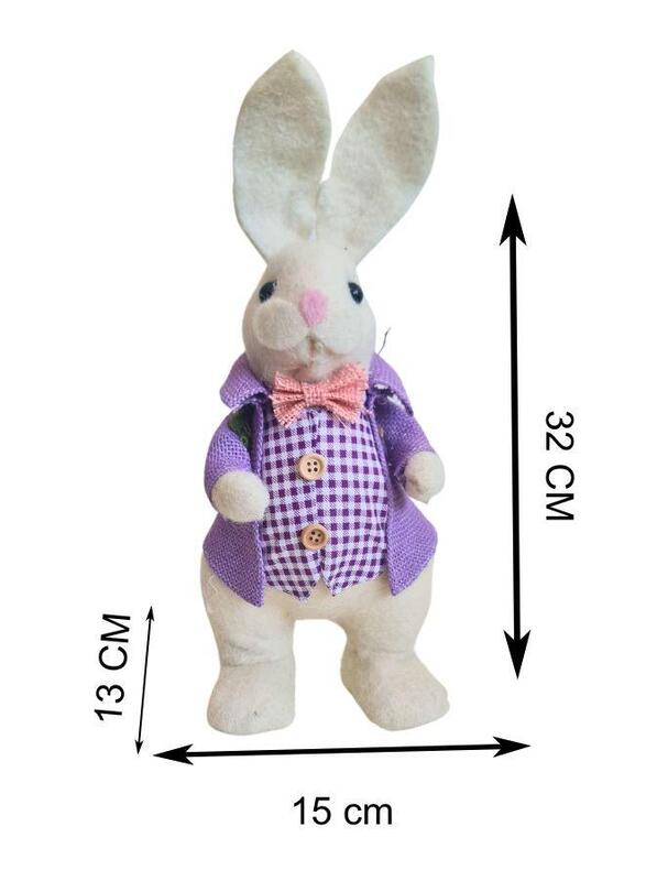 Fatio Easter Bunny Simulation Cotton String Rabbits Ornament Crafts Decoration for Yard Sign Garden, Living Room, Bedroom 32 cm