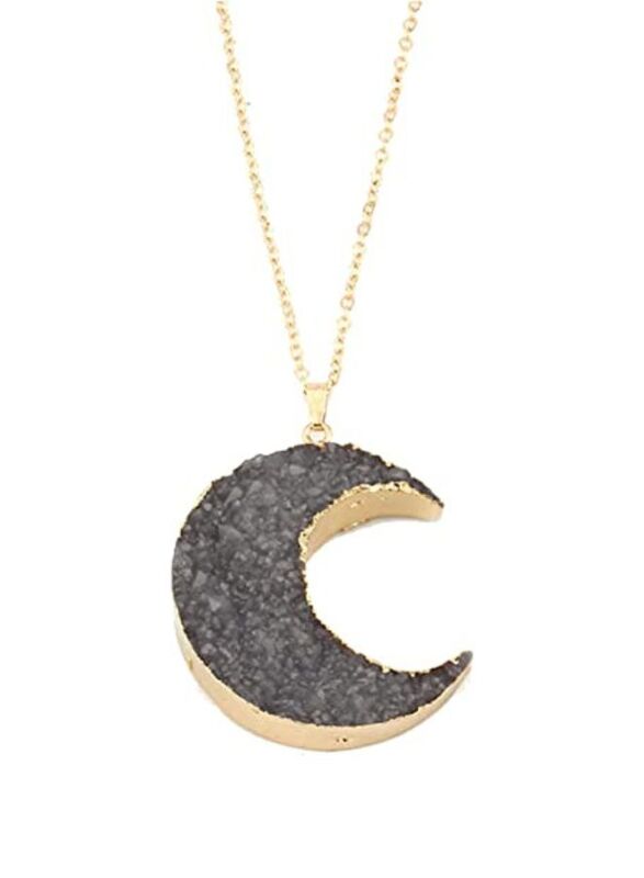Grey Moon Alloy Link Chain Necklace for Women - Add a Touch of Celestial Charm