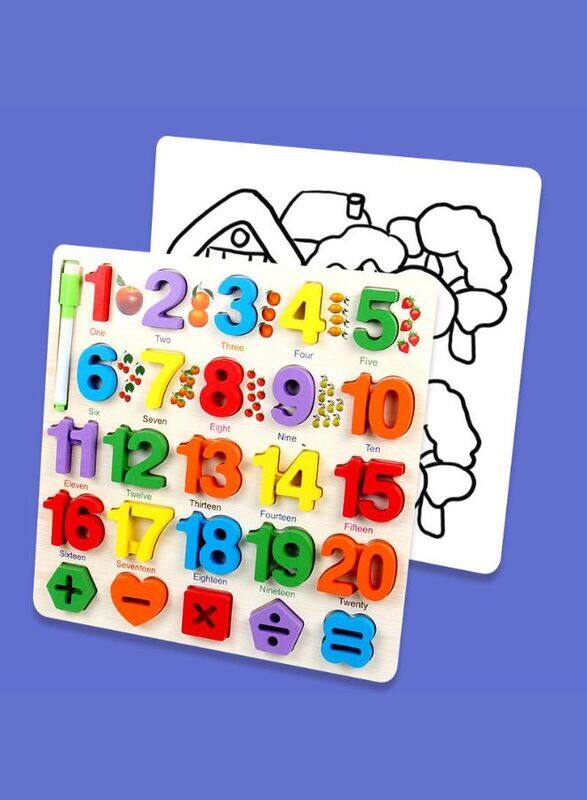 Alphabet and Number Puzzle, Kids Early Development Toy, 3D Wooden Alphabet and Number set