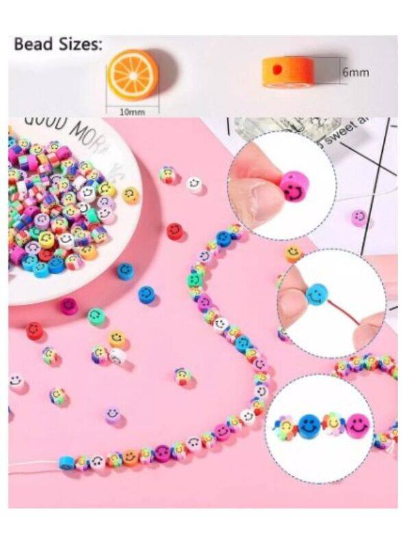 Smiley Beads for Making Bracelets Polymer Clay Beads 990 PCS 15 Styles Trendy Cute DIY Bracelet Earring Necklace Craft Making Supplies