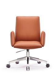 Modern Design Medium Back Mesh Swivel Manager Ergonomic Executive Leather Office Chair, Brown