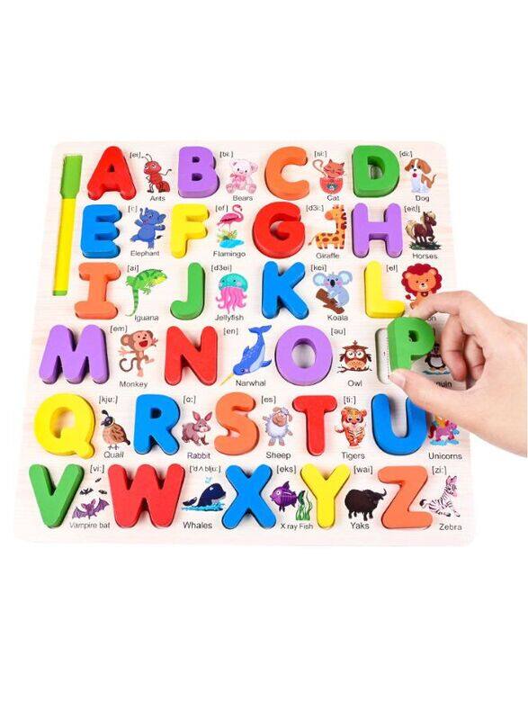 Alphabet and Number Puzzle, Kids Early Development Toy, 3D Wooden Alphabet and Number set