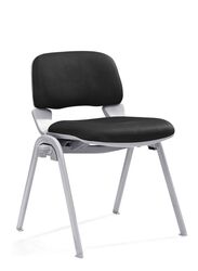 Training Chair With Cusion Seat and Steel Legs for Lobby, Office, Schools and Home, Black