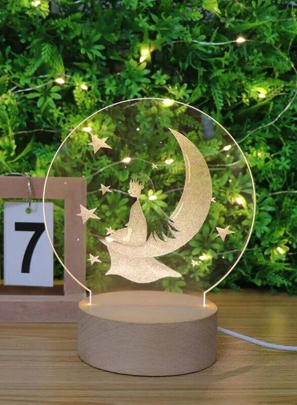 

Generic Girl and Moon- Kids Night Light 3D Optical Illusion Lamp Best Gift Idea for your Daughter Great for Home Decor