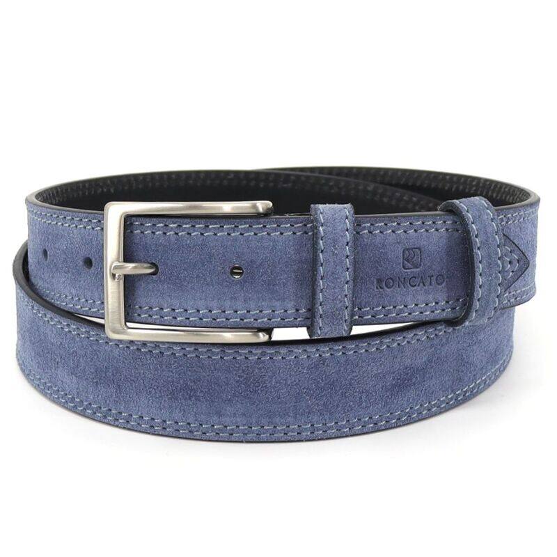 Upgrade Your Look with R RONCATO Jeans Suede Leather Belt - A Timeless Accessory for Every Occasion, 125cm