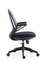 Modern Stylish Middle Back Mesh Office Chair with Elegant Design and Black Frame for Office and Home, Blue