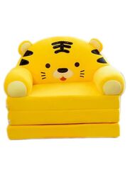 Foldable Toddler Chair Lounger for Girls, Removable and Washable Lazy Sleeping Sofa for Kids, Baby Sofa Bed Foldable Chair, Yellow Cat