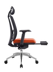 Modern Ergonomic Office Chair with Adjustable Headrest, Armrest and Footrest for Office Executives and Managers, Orange
