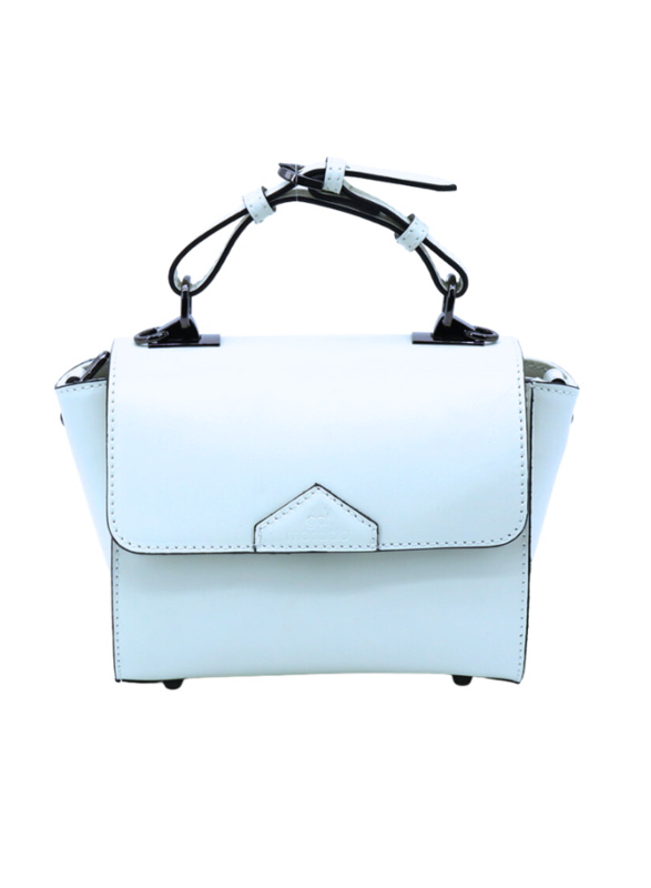 Classic and Chic: GAI MATTIOLO's White Leather Handbag for Women