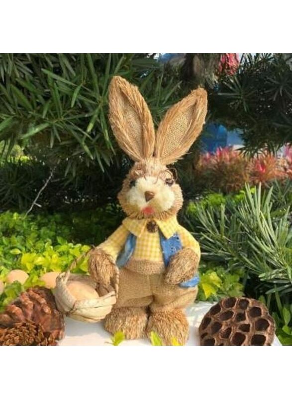 35cm Handmade Straw Rabbit Straw Bunny for Easter Day Artificial Animal Home Furnishing Shop Decoration, Bunny 3