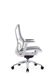 Modern Ergonomic Office Chair Without Headrest And Aluminum Base for Office, Home Office and Shops, High Back, Blue
