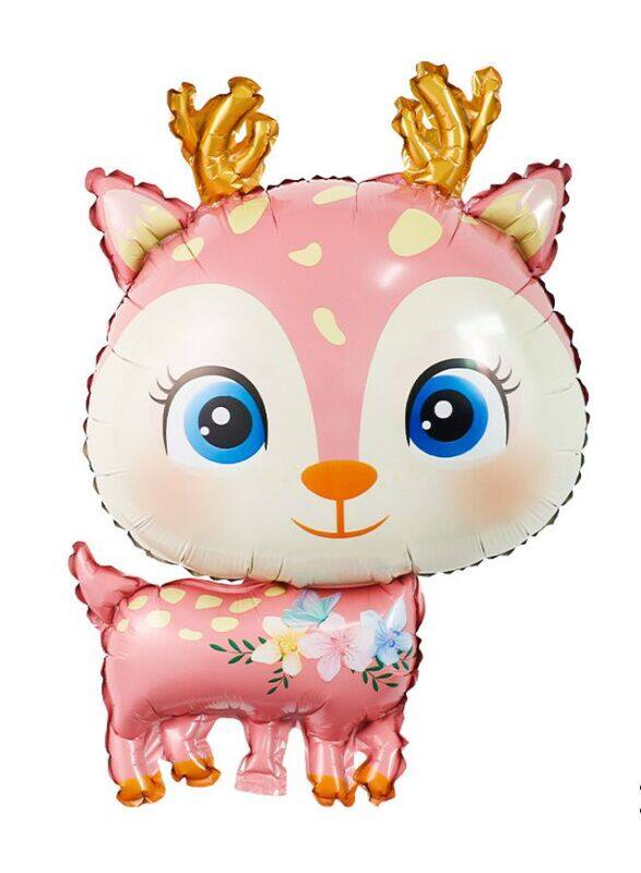 1 pc Birthday Party Balloons Large Size Deer Foil Balloon Adult & Kids Party Theme Decorations for Birthday, Anniversary, Baby Shower, Pink