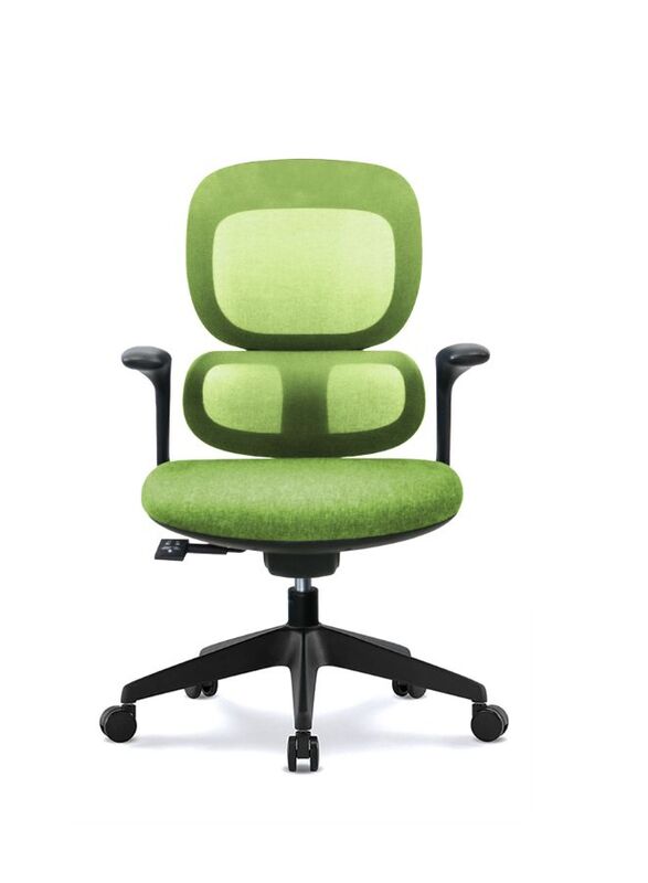 Modern Executive Ergonimic Office Chair Without Headrest, Black Base for Office, Home and Shops, Green