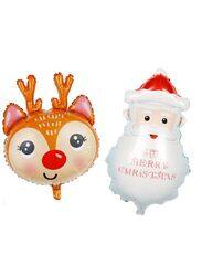 2 pcs Christmas Decoration Foil Balloon Party Supplies for parties, celebrations, and decorating (Reindeer & Santa)