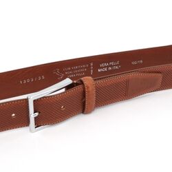 Classic and Timeless: Genuine Brown Leather Cow Belt - A Versatile Accessory for Any Occasion, 115cm