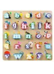 Alphabet Puzzle, Kids Early Development Toy, 3D Wooden Alphabet Capital and Small Letters