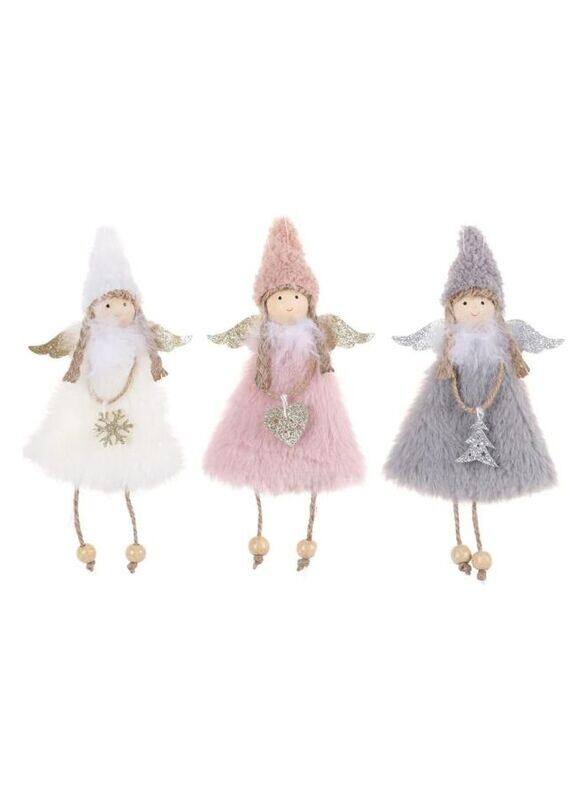 3Pcs Christmas Hanging Angel Doll Set for Decoration of Christmas Trees, Nativity, Windows and Walls 15 cm