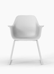Multi-Purpose Visitor Chair Upholstered Seat and Back with Steel Legs, White